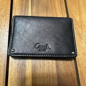 Coach Black Leather Card Holder